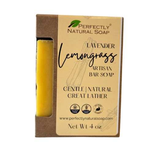 Lavender Lemongrass Handmade Natural Soap Bar, 4 oz-Bar Soap-Perfectly Natural Soap