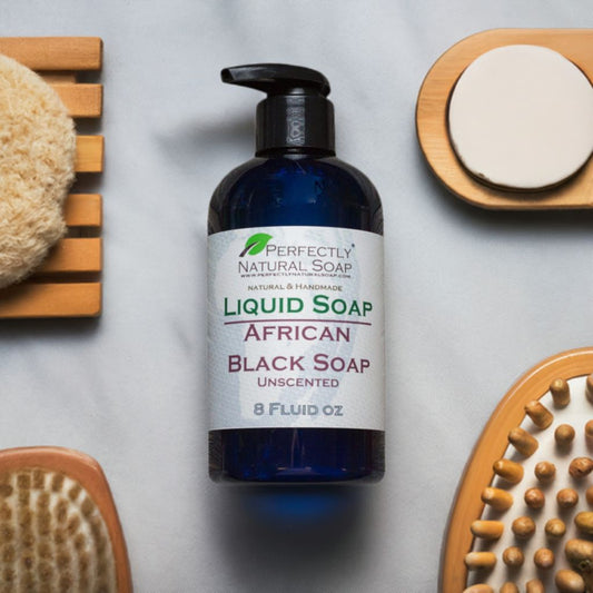 Liquid African Black Soap, Unscented 8 oz-Liquid & Foaming Soap-Perfectly Natural Soap