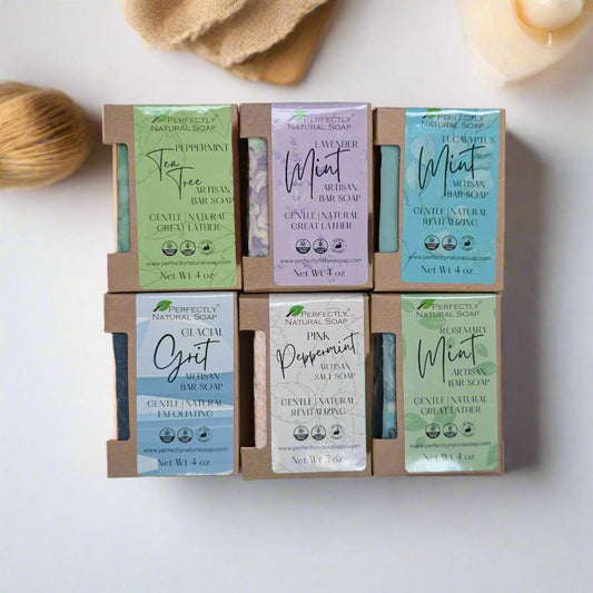 Magnificent Mints 6 Pack Bar Soap Set-Gift Sets / Certificates-Perfectly Natural Soap