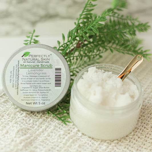 Manicure Sugar Scrub with Shea Butter - Choice of Scent, 5oz-Hands & Feet-Perfectly Natural Soap