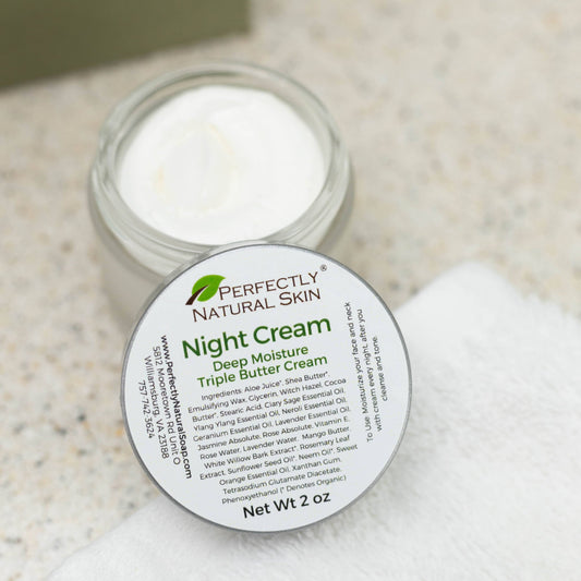 Night Cream Deep Moisture Triple Butter Cream, 2 oz-Facial Care-Perfectly Natural Soap