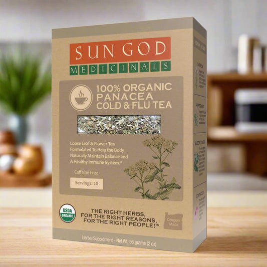 Organic Panacea Cold and Flu Tea 2oz|Sale
