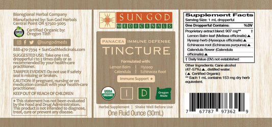 Organic Panacea Immune Defense Tincture 1oz-Apothecary-Perfectly Natural Soap