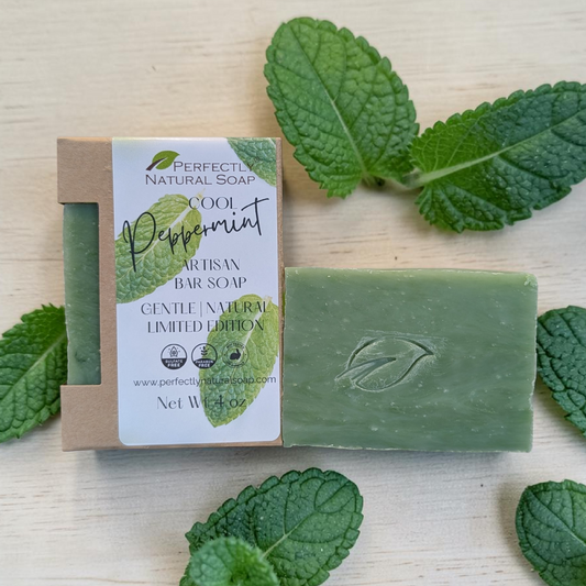 Cool Peppermint Natural Soap Bar 4oz | Perfectly Natural|Bar Soap