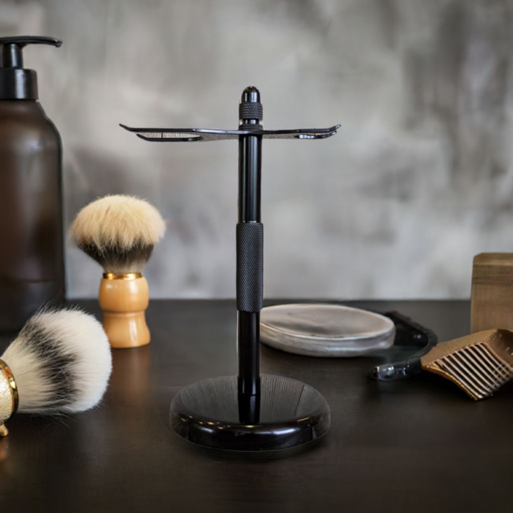 Parker Black 2-Prong Shave Stand-Men-Perfectly Natural Soap