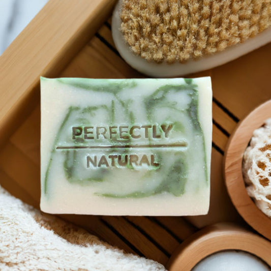 Peppermint Tea Tree Handmade Natural Soap Bar, 4 oz-Bar Soap-Perfectly Natural Soap