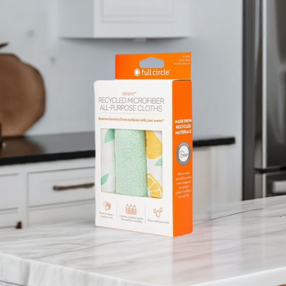 Renew Recycled All-Purpose Microfiber Cloths (set of 3) - Citrus Print-Home & Lifestyle-Perfectly Natural Soap