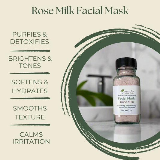Rose Milk Soothing & Brightening Facial Clay Mask-Facial Care-Perfectly Natural Soap