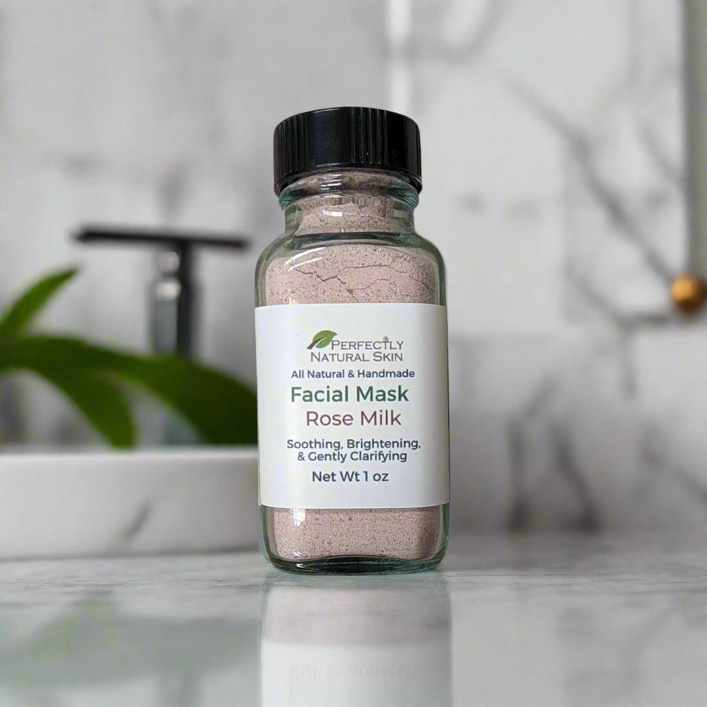 Rose Milk Soothing & Brightening Facial Clay Mask-Facial Care-Perfectly Natural Soap