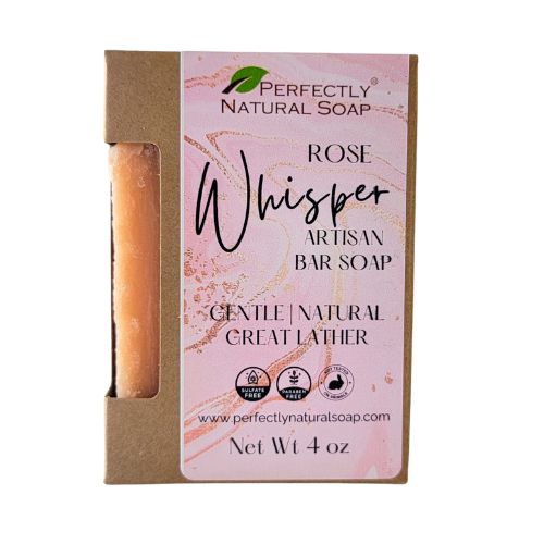 Rose Whisper Handmade Natural Soap Bar, 4 oz-Bar Soap-Perfectly Natural Soap