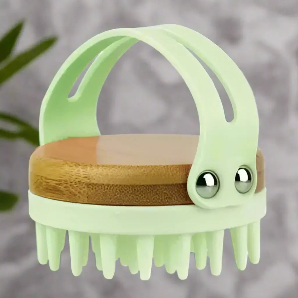 Shampoo & Scalp Brush with Bamboo Base, Choice of color|Bath Accessories