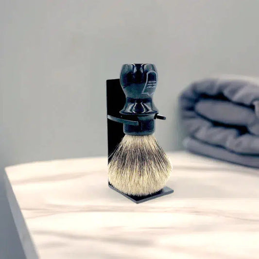 Shave Brush - Parker Black "Mug Style" Handle, 100% Pure Badger Bristle-Men-Perfectly Natural Soap