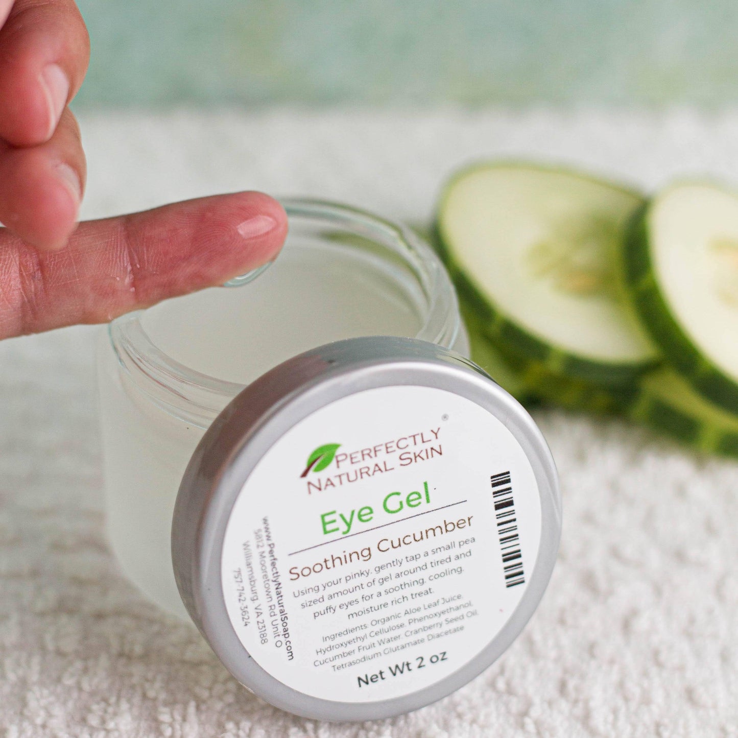 Soothing Cucumber Eye Gel, Choice of Size-Facial Care-Perfectly Natural Soap