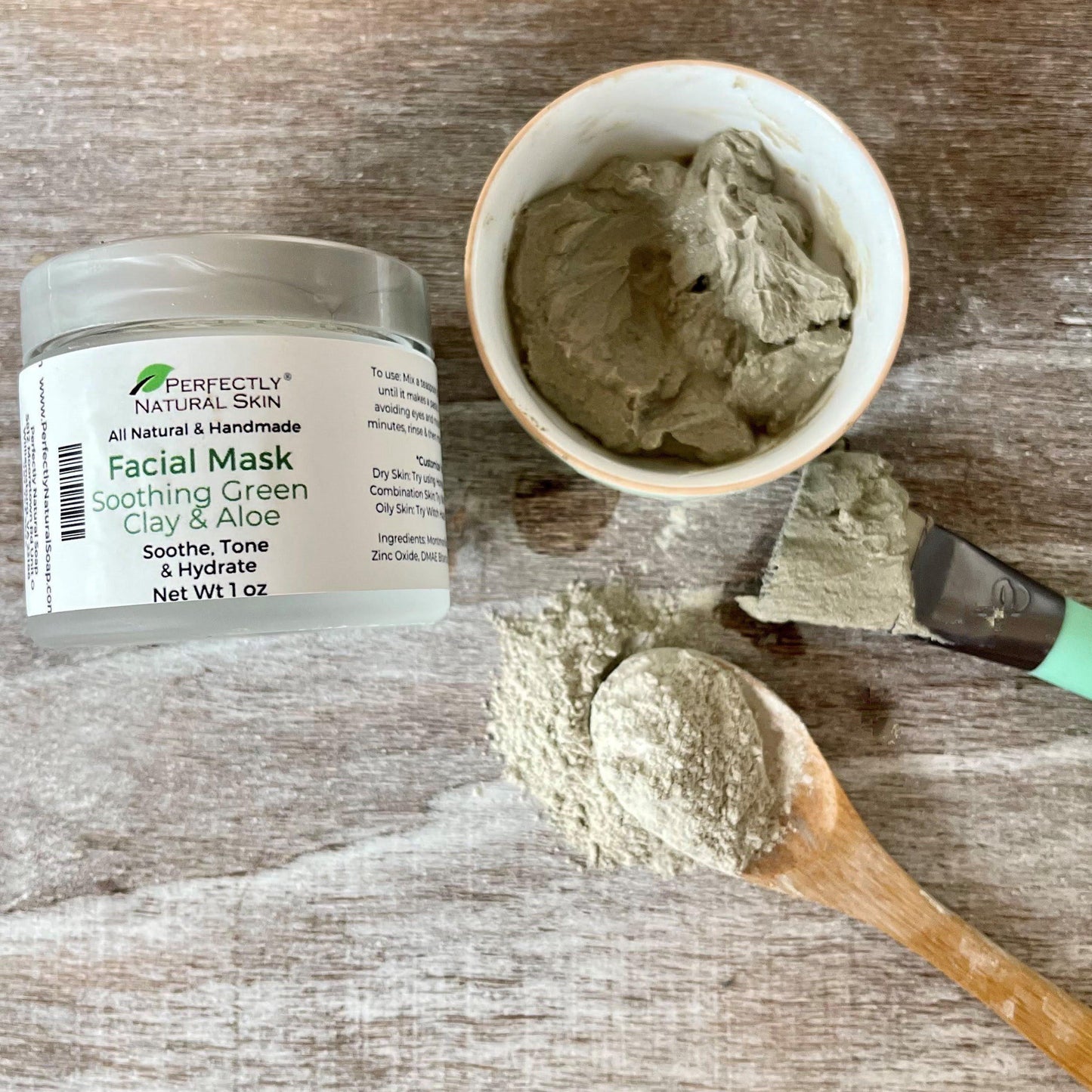 Soothing Green Clay & Aloe Facial Mask-Facial Care-Perfectly Natural Soap