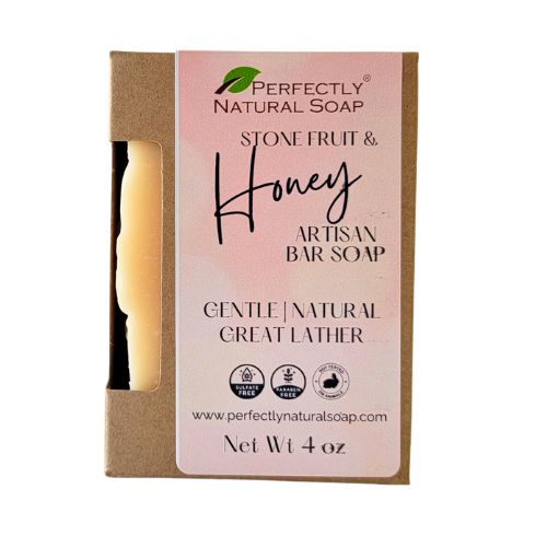 Stone Fruit & Honey Handmade Natural Soap Bar, 4 oz-Bar Soap-Perfectly Natural Soap