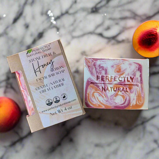Stone Fruit & Honey Handmade Natural Soap Bar, 4 oz (Sale)-Bar Soap-Perfectly Natural Soap