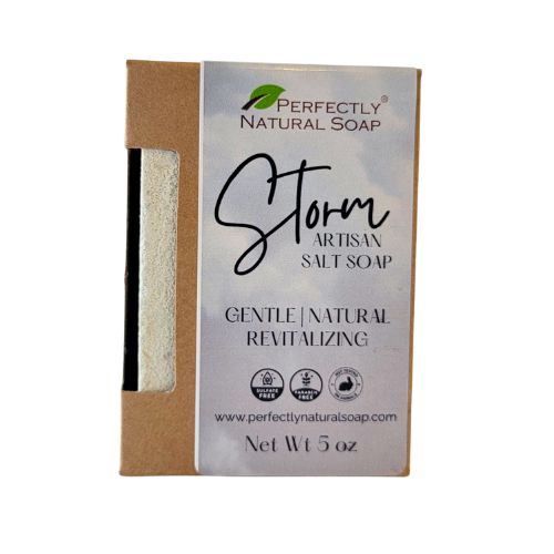 Storm Handmade Natural Salt Soap Bar, 5 oz-Bar Soap-Perfectly Natural Soap
