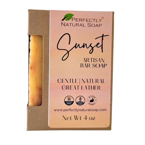 Sunset Handmade Natural Soap Bar, 4 oz - Limited Edition-Bar Soap-Perfectly Natural Soap