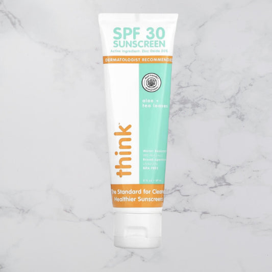 Think Aloe & Tea Leaves Sunscreen Spf 30, 3oz-Home & Lifestyle-Perfectly Natural Soap