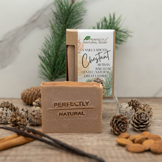 Vanilla Spiced Chestnut Handmade Bar Soap, 4 oz - Seasonal-bar soap-Perfectly Natural Soap