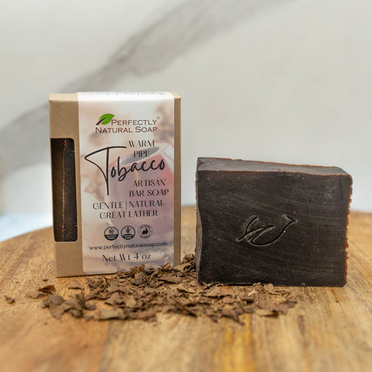 Warm Pipe Tobacco Handmade Natural Soap Bar, 4 oz - Seasonal-Bar Soap-Perfectly Natural Soap