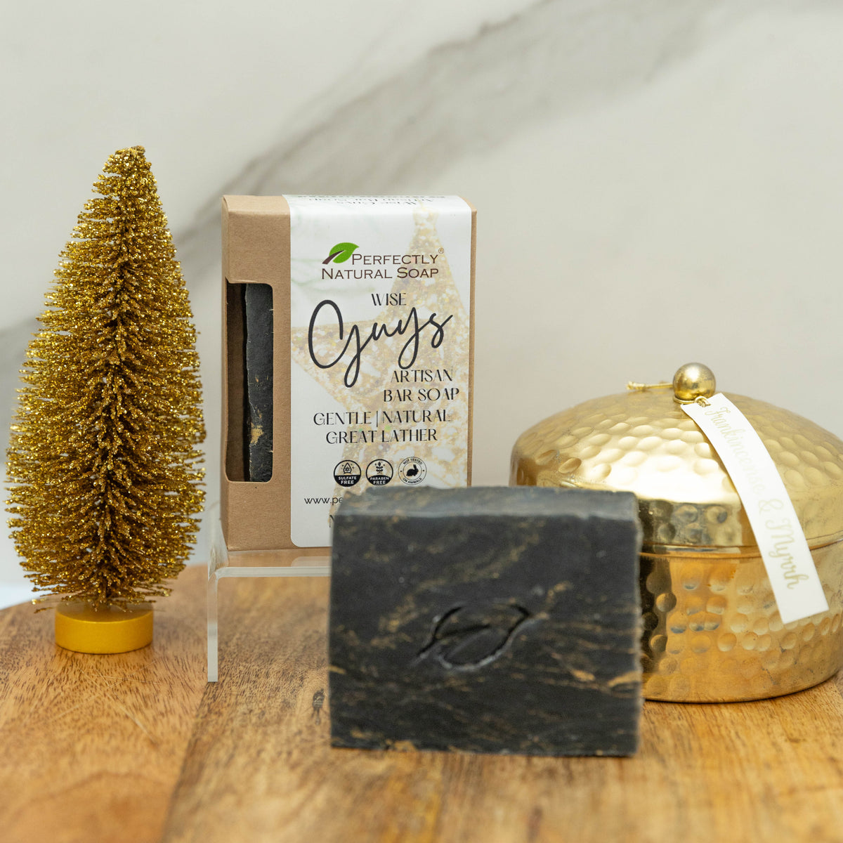 Wise Guys handmade natural soap bar 4 oz on sale, bold classic barbershop-scented men's natural soap
